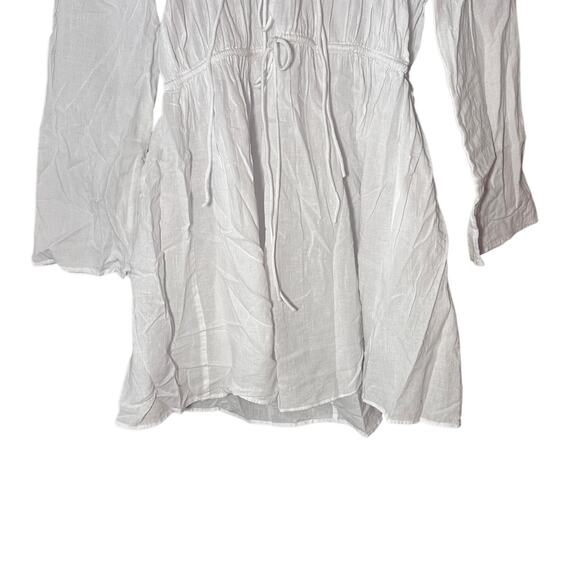 j.crew tiered tie-front dress in beach cotton white ca803 women size xsmall - Picture 6 of 8